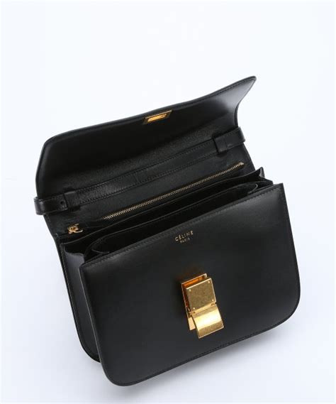 celine medium classic leather shoulder bag medium / black|celine classic box medium.